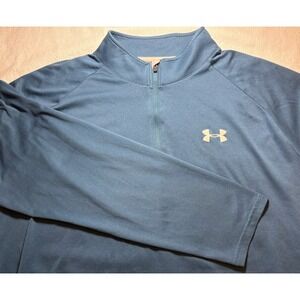 Under‎ Armour Pullover Shirt Mens Extra Large HeatGear Quarter Zip Athletic Blue